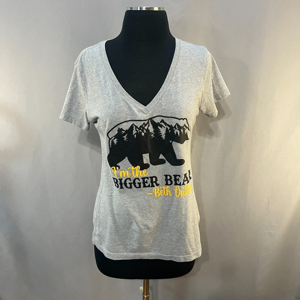 Ideal T By Next Level T Shirt Womens Large Gray Im the Bigger Bear Beth Dutton